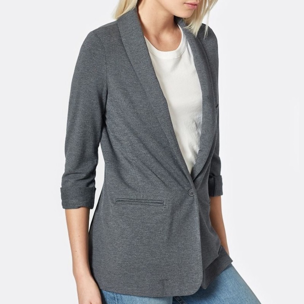 Soft Joie Twill Neville Knit Blazer 3/4 Sleeve Sm